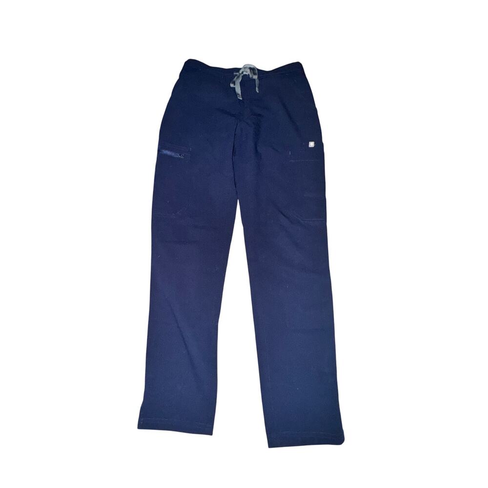 Figs Yola Skinny Scrub Pants Women's Size XXSP Navy Blue Zip Pocket Mid Rise